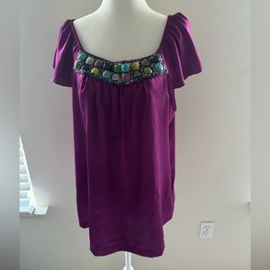 Apt 9 Jeweled Beaded Scoop Neck Blouse